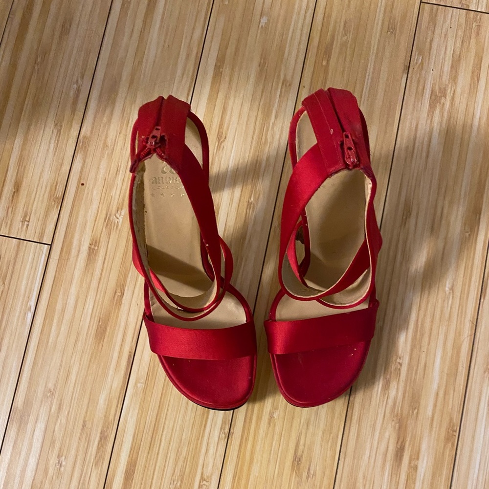 Red satin  heels